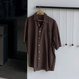 Retro Linen Short-Sleeve Shirt