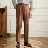 Retro Elastic Waist Non-iron Business Slim Fit Trousers