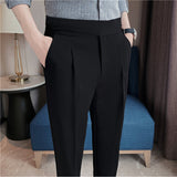 Men's Iron Free Premium  Classic Fit Flat Front Expandable Waist Casual Pant