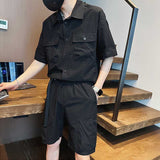 Men's Summer Short-sleeved Shirt Casual Loose Half-sleeved Tooling Suit