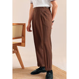 Summer Breathable Italian Double Pleated Naples Straight Trousers