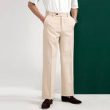 Men's Retro Business Loose Vertical Elastic Waist Pants
