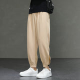 Men's Casual Loose Elastic Waist Sports Ninth Pants