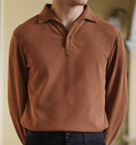 Men's Business Casual Long Sleeve Polo Shirt