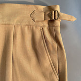 Drape High Waist Straight Vintage Trousers