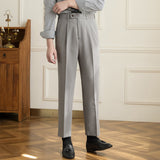 Retro Elastic Waist Non-iron Business Slim Fit Trousers