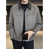 Autumn And Winter Suede Lapel Thickened Jacket