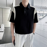 Men's Summer POLO Shirt Stitching Lapel Short-sleeved T-shirt