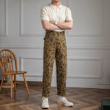 Men's Vintage Cotton Camouflage Straight Leg Pants