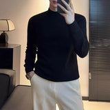 Solid Color Turtleneck Casual Knit Sweater