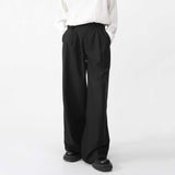 Men's Loose Retro Straight Leg Suit Trousers