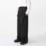 Men's Loose Retro Straight Leg Suit Trousers
