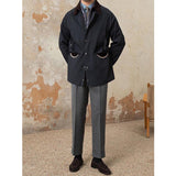 Men's Vintage Corduroy Lapel Gentleman's Trench Coat