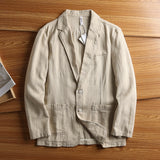 Men's American Retro Linen Jacket, Casual Lightweight Coat, Vintage Style Spring Summer
