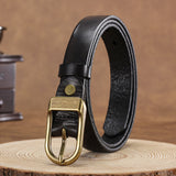 Distressed Decorative Cowhide Belt
