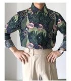 Men's Retro Print Long Sleeve Shirt