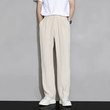 Men's Loose Straight Wide Leg Casual Ice Silk Trousers