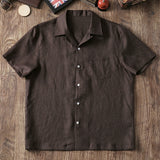 Breathable Loose Cuban Collar Linen Casual Shirt