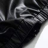Men's Stand Collar Leather Jacket, Casual Motorcycle Biker Coat, Windproof Outerwear