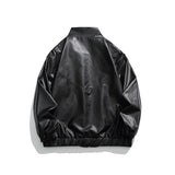 Men's Stand Collar Leather Jacket, Casual Motorcycle Biker Coat, Windproof Outerwear
