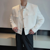 Men's Casual British Cropped Lapel Slim Jacket