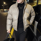 Men's Warm Stand Collar Winter Loose PU Leather Jacket
