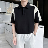 Men's Summer POLO Shirt Stitching Lapel Short-sleeved T-shirt