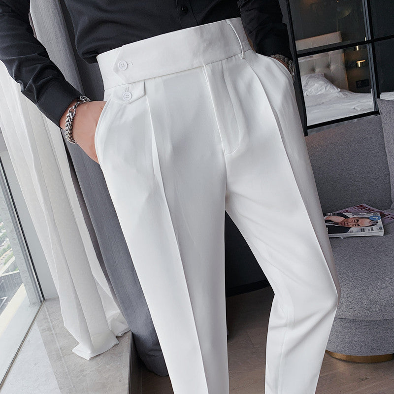 Men's Business British High Waist Slim Pants chicoud Men's Business British High Waist Slim Pants chicoud