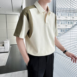 Men's Summer POLO Shirt Stitching Lapel Short-sleeved T-shirt