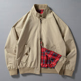 Men's Vintage Plaid Lined Jacket, Loose Fit Casual Coat, Retro Fall Outerwear