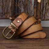 Genuine Leather Buckle Vintage Distressed Belt