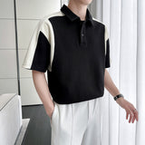 Men's Summer POLO Shirt Stitching Lapel Short-sleeved T-shirt