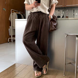 Loose-Fit Straight-Leg Linen Casual Trousers