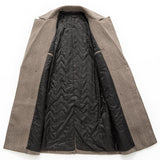 Men's Mid-length Tweed Trench Coat, Plaid Double-breasted Wool Overcoat, Vintage Winter Jacket