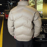 Men's Warm Stand Collar Winter Loose PU Leather Jacket