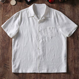 Breathable Loose Cuban Collar Linen Casual Shirt