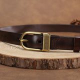 Distressed Decorative Cowhide Belt
