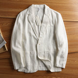 Men's American Retro Linen Jacket, Casual Lightweight Coat, Vintage Style Spring Summer