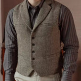 Men's Wool Slim-fit Suit Collar Vest