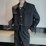 Men's Casual British Cropped Lapel Slim Jacket