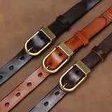 Distressed Decorative Cowhide Belt