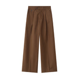 Men's Loose Retro Straight Leg Suit Trousers