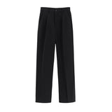 Retro Casual Elastic Waist Drape Trousers Straight Leg Loose Trousers