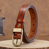 Distressed Decorative Cowhide Belt
