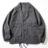Men's Vintage Loose Jacket, Casual Retro Outerwear, Lightweight Streetwear Coat