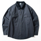 Men's Vintage Loose Fit Lapel Shirt, Casual Button Down Top, Retro Long Sleeve