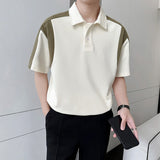 Men's Summer POLO Shirt Stitching Lapel Short-sleeved T-shirt