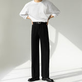 Retro Casual Elastic Waist Drape Trousers Straight Leg Loose Trousers