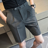 Men's Straight Business British Style Pocket Solid Color Suit Pants