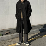 Casual Hooded Lapel Horn Button Loose Windbreaker
